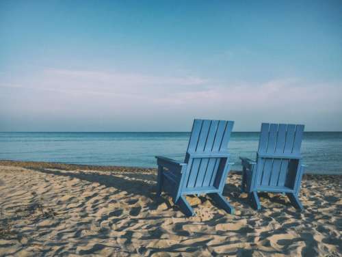 beach sand chairs ocean sea