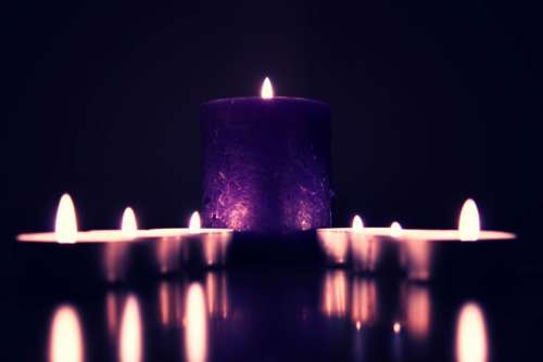 dark candle light fire night