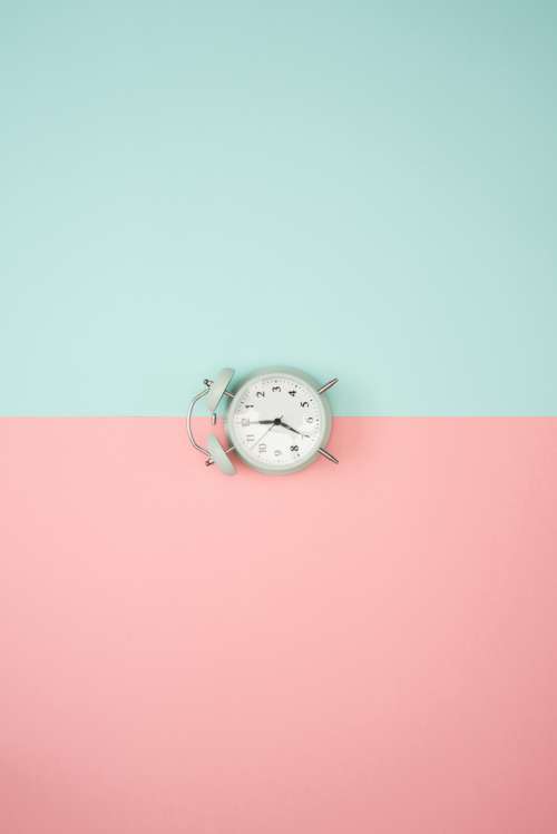 clock pastel background blue pink time