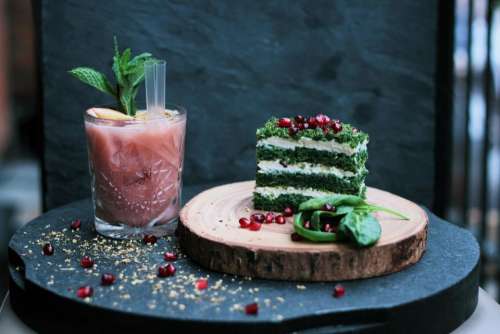 drink food green cake sweets