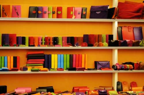 wallets notepads cases shelves colors