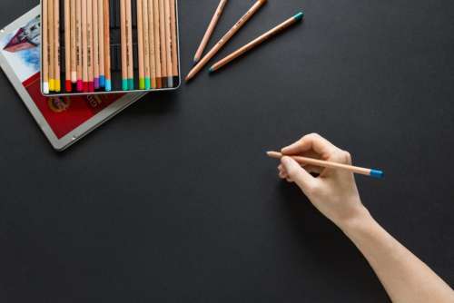 case colored pencil art portrait