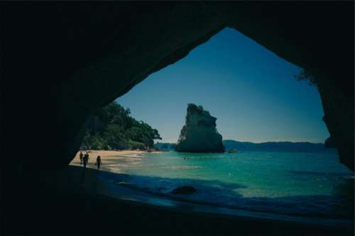 cave beach sand water coast
