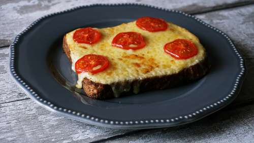 food cheese toast tomato snack food