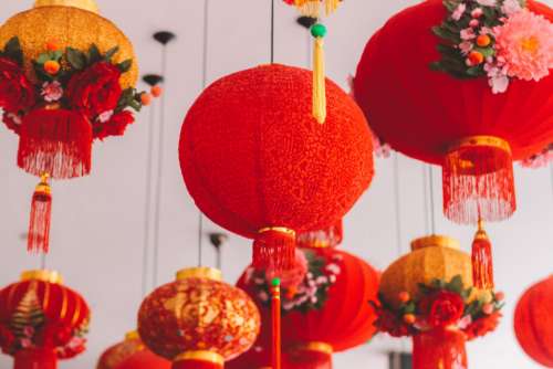 chinese lanterns red china asian
