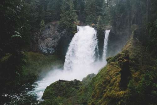 nature landscape mountain water falls