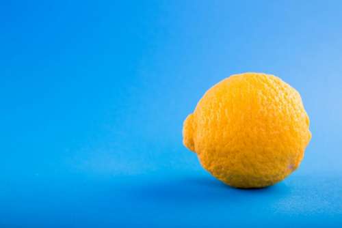 blue table lemon fruit juicy