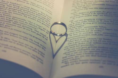 Valentine's Day ring book reflection shadow