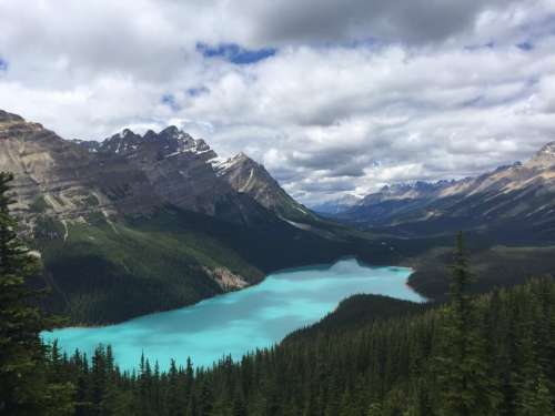 nature landscape mountains summit peaks