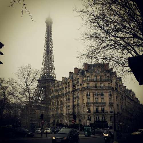 eiffel tower buildings paris france city