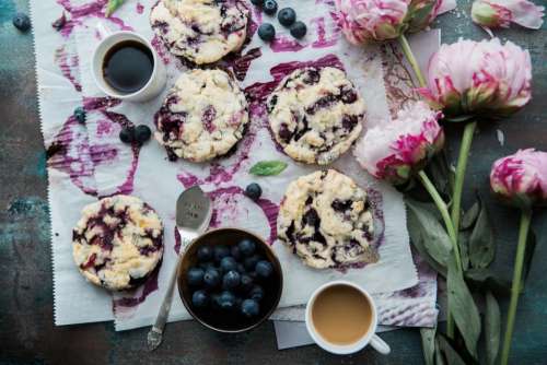 food blueberry cookie chips coffee