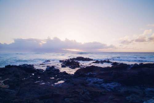 sunset sky ocean sea water