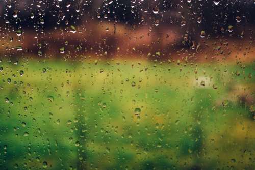 raining rain drops wet window blurry