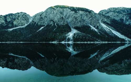 calm landscape mountains snow cold