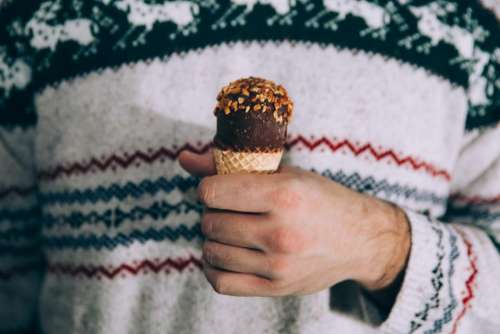 ice cream dessert food hands sweater