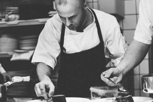 people man chef prepare food