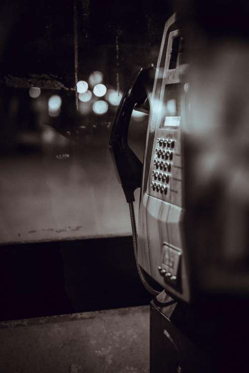 payphone communication call telephone black and white