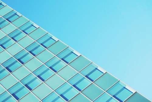 blue sky building windows architecture