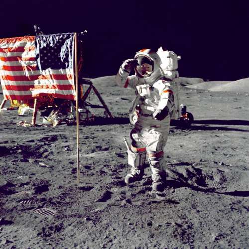 space moon flag astronaut dark