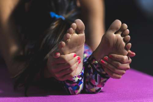 people woman girl yoga mat