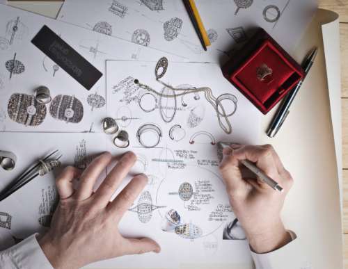 sketch designer jewellery man hands
