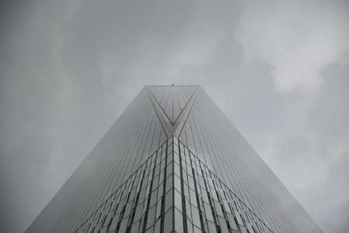 tall skyscraper clouds building architecture