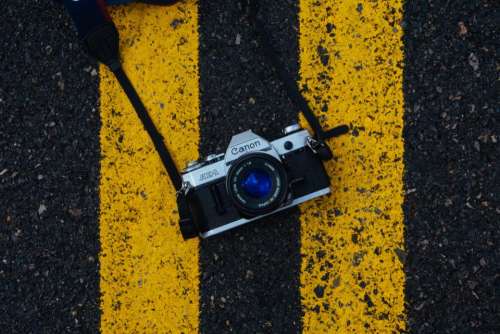 canon lens camera photography road