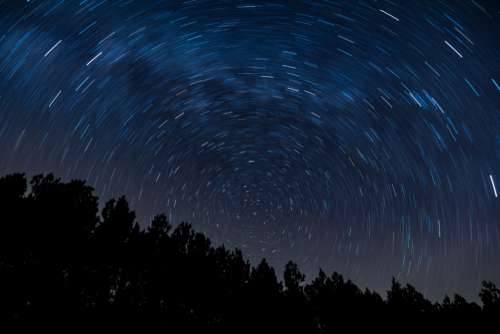 night star trails starry sky