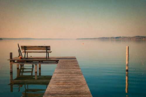 nature water lake bench dock