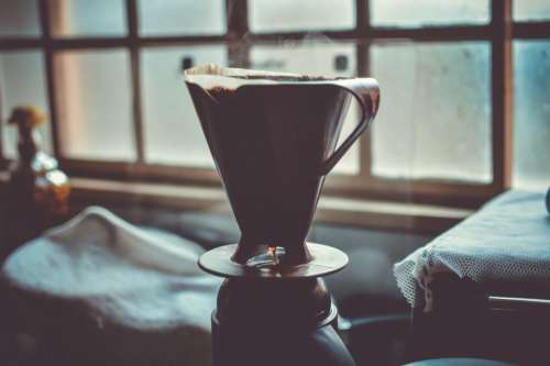 silhouette coffee care kitchen window