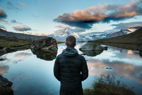 guy man people landscape mountains