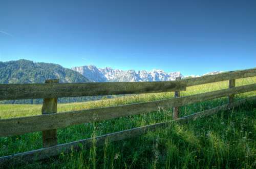 fence nature dolomites sky meadow