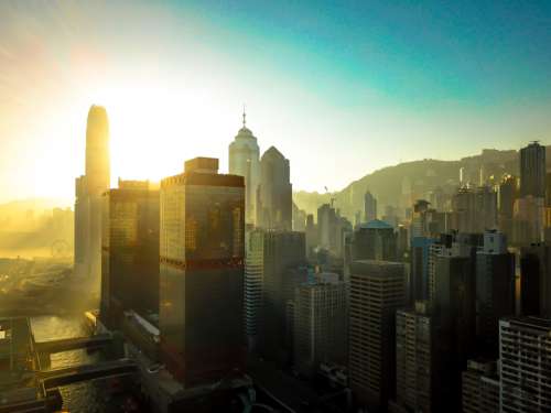 HongKong sun city amazing drone