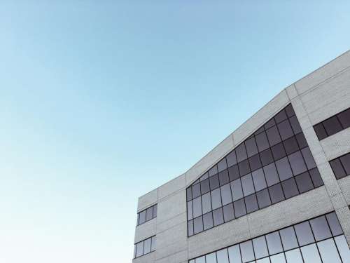 blue sky building windows architecture