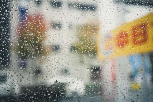 glass windows water rain weather