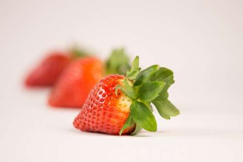closeup fresh strawberry ripe fruit