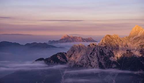 mountains peaks summit landscape nature