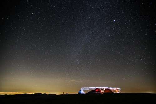 nature sky horizon night stars