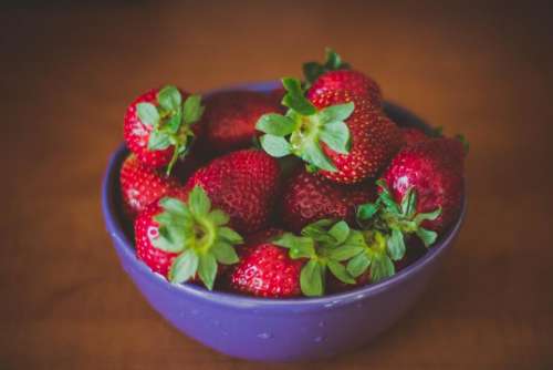 strawberries fruits bowl food healthy