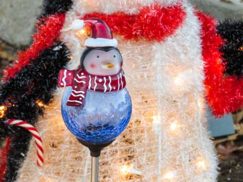 winter christmas decorations lights penguin
