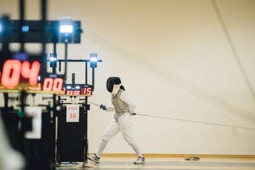 people man teen sport fencing
