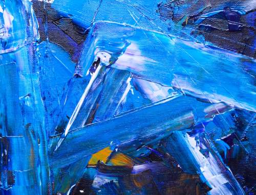 blue paint art close up canvas
