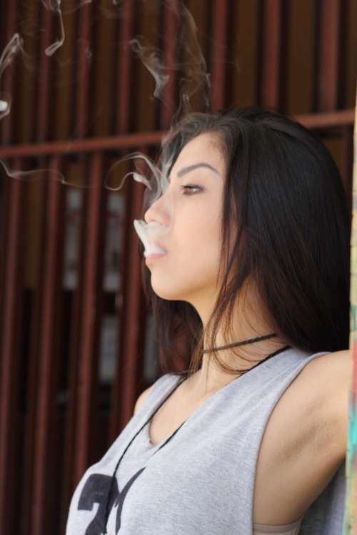 people girl underarm smoke smoking