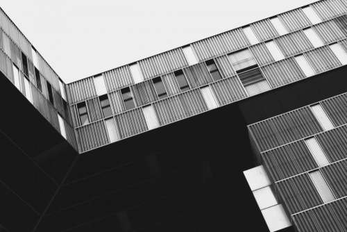 abstract building architecture design black and white