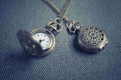locket pendant necklace watch time