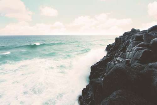 beach ocean sea waves water