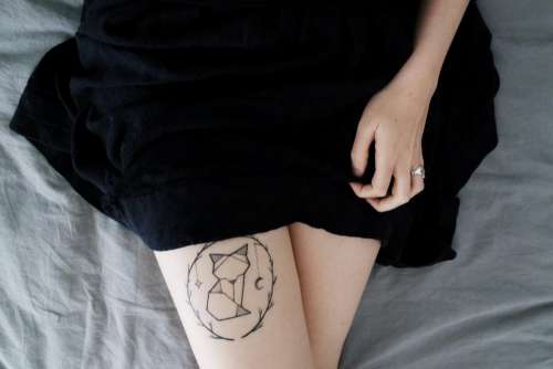 people girl leg thigh tattoo