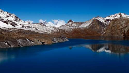 nature landscape mountains snow summit