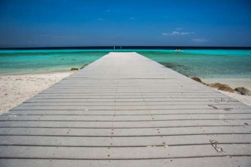 wood dock beach sand water