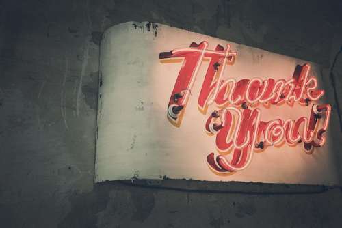 thank you sign wall neon light